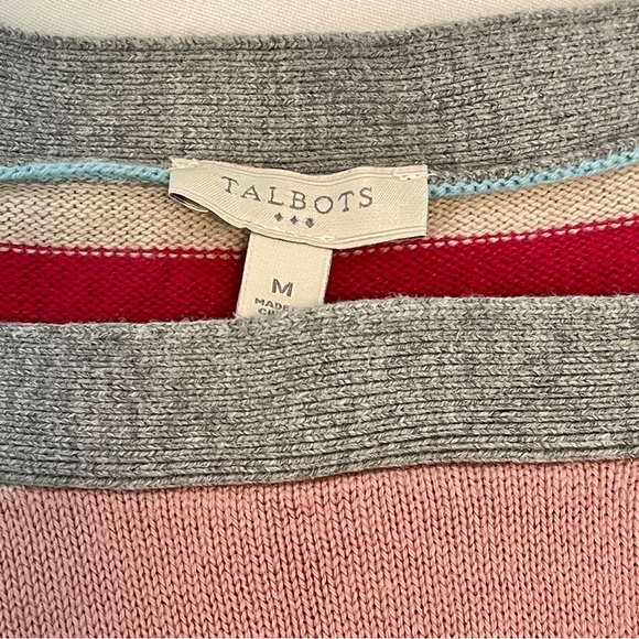 Talbots Stripped Cotton Blend Pull Over Sweater Ladies size M - Picture 3 of 8